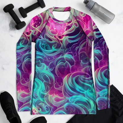 Women's Rash Guard - Galactic Bloom