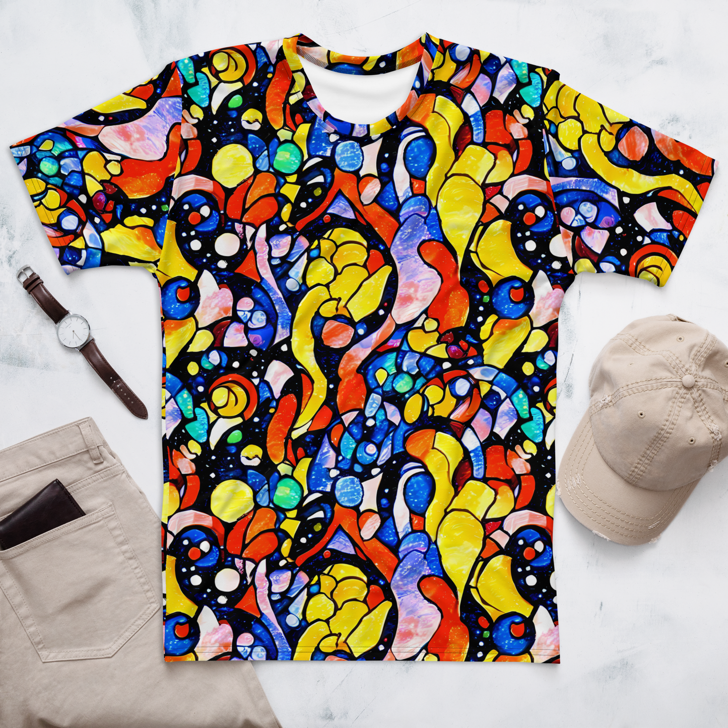 Men's Crew Neck T-Shirt - Supernova Symphony