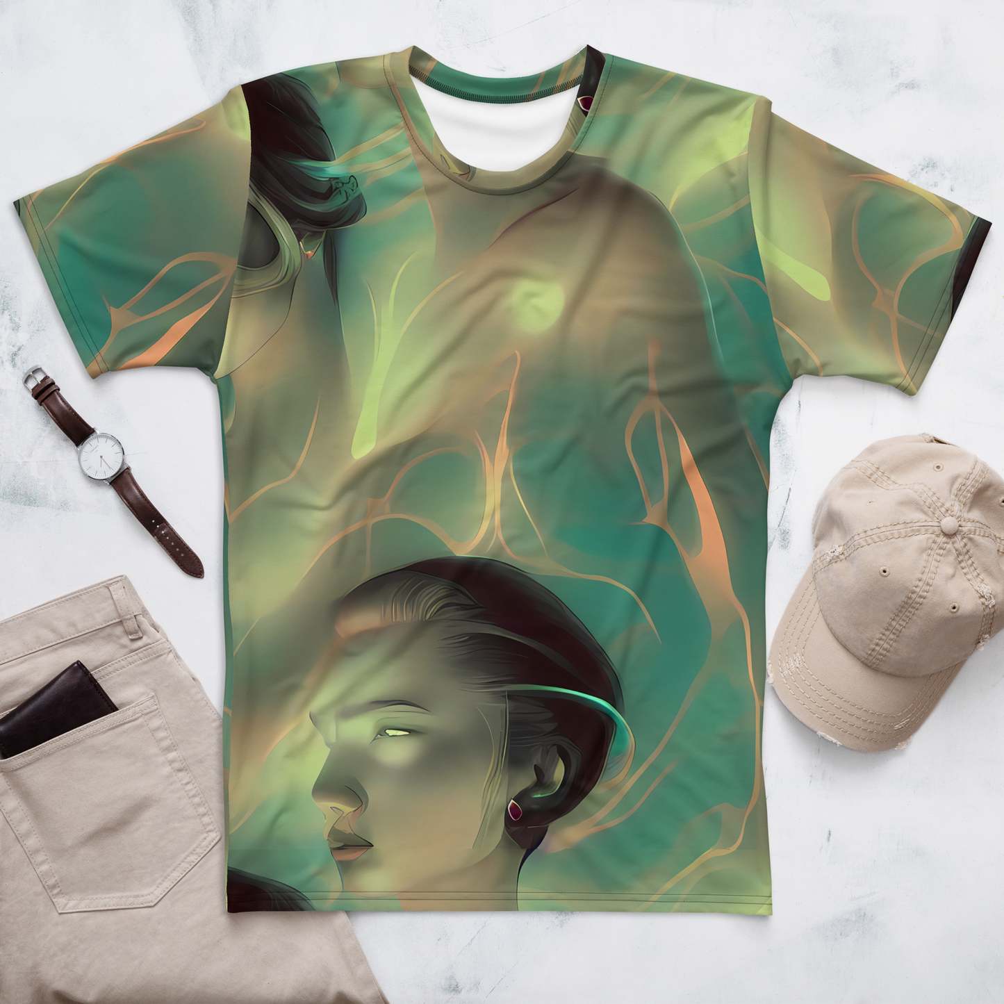 Men's Crew Neck T-Shirt - Spectral Whisper