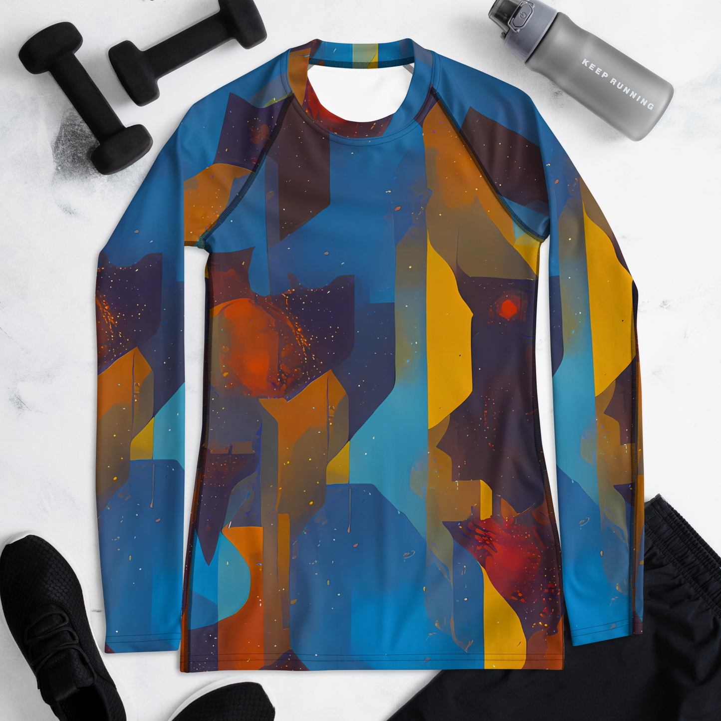 Women's Rash Guard - Cubist Dusk