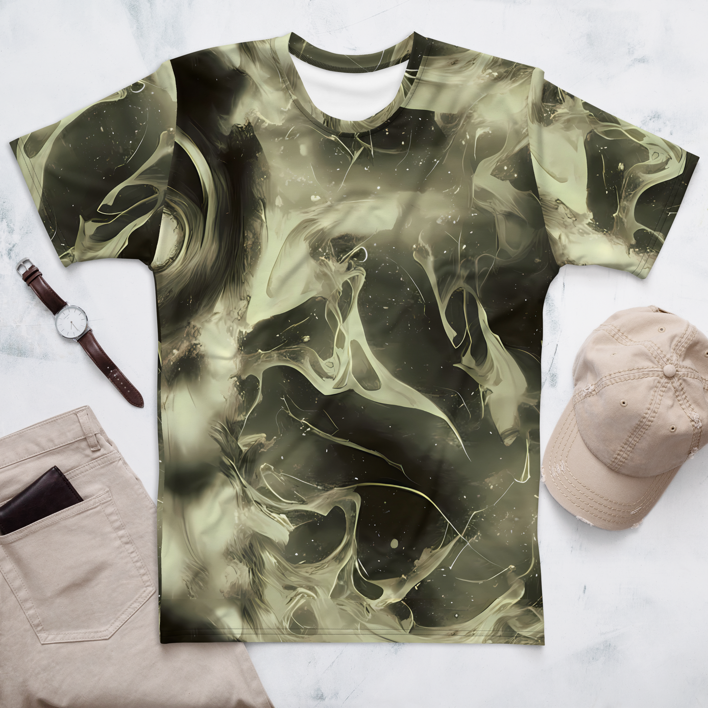 Men's Crew Neck T-Shirt - Biomech Whirl