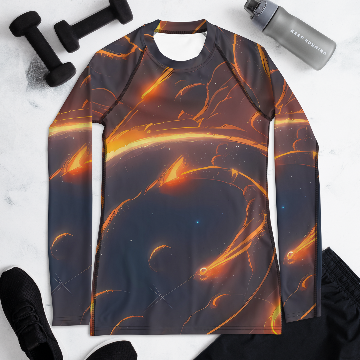 Women's Rash Guard - Inferno Spirals