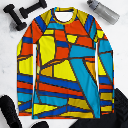 Women's Rash Guard - Mondrian Mesh