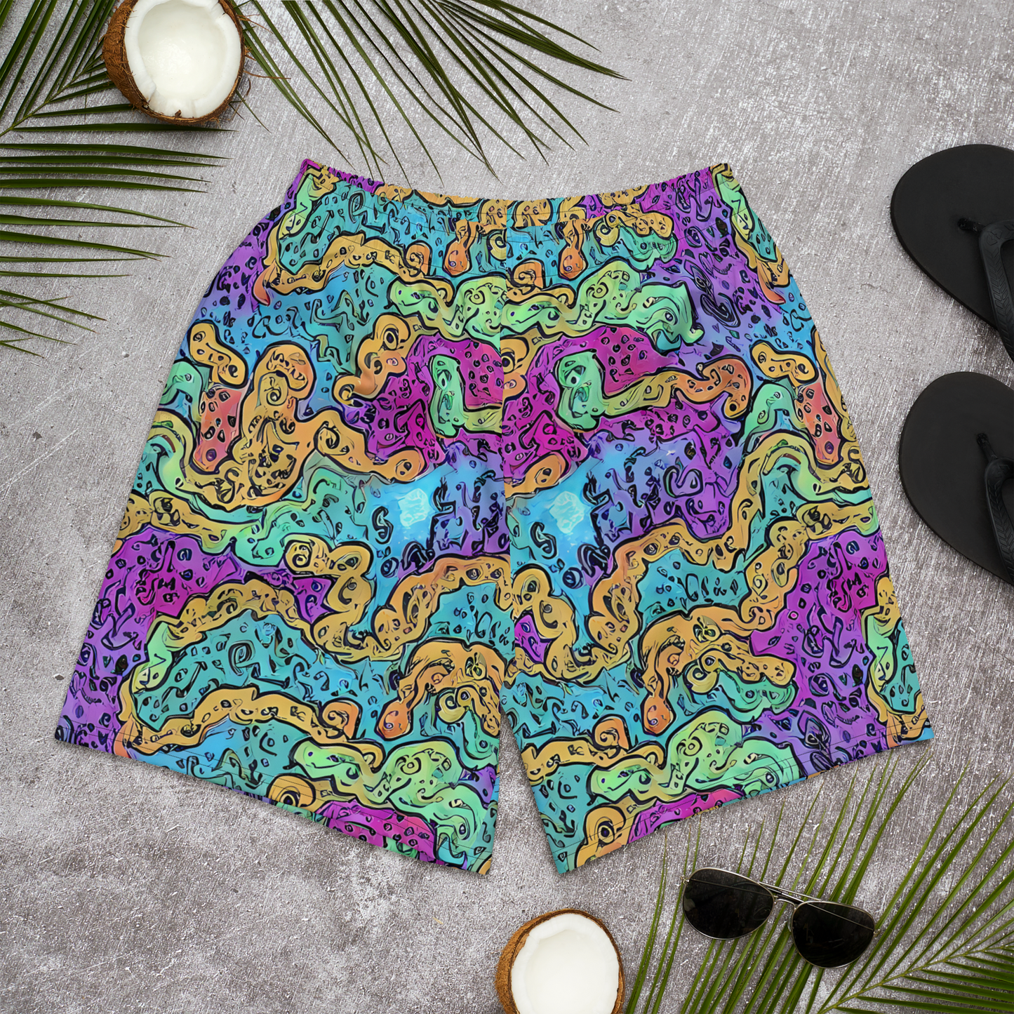 Men's Athletic Shorts - Intergalactic Graffiti