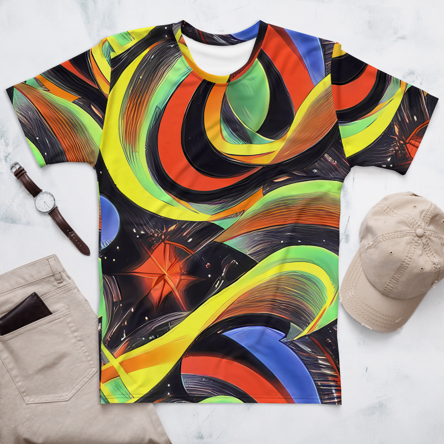 Men's Crew Neck T-Shirt - Tenggren Whirl