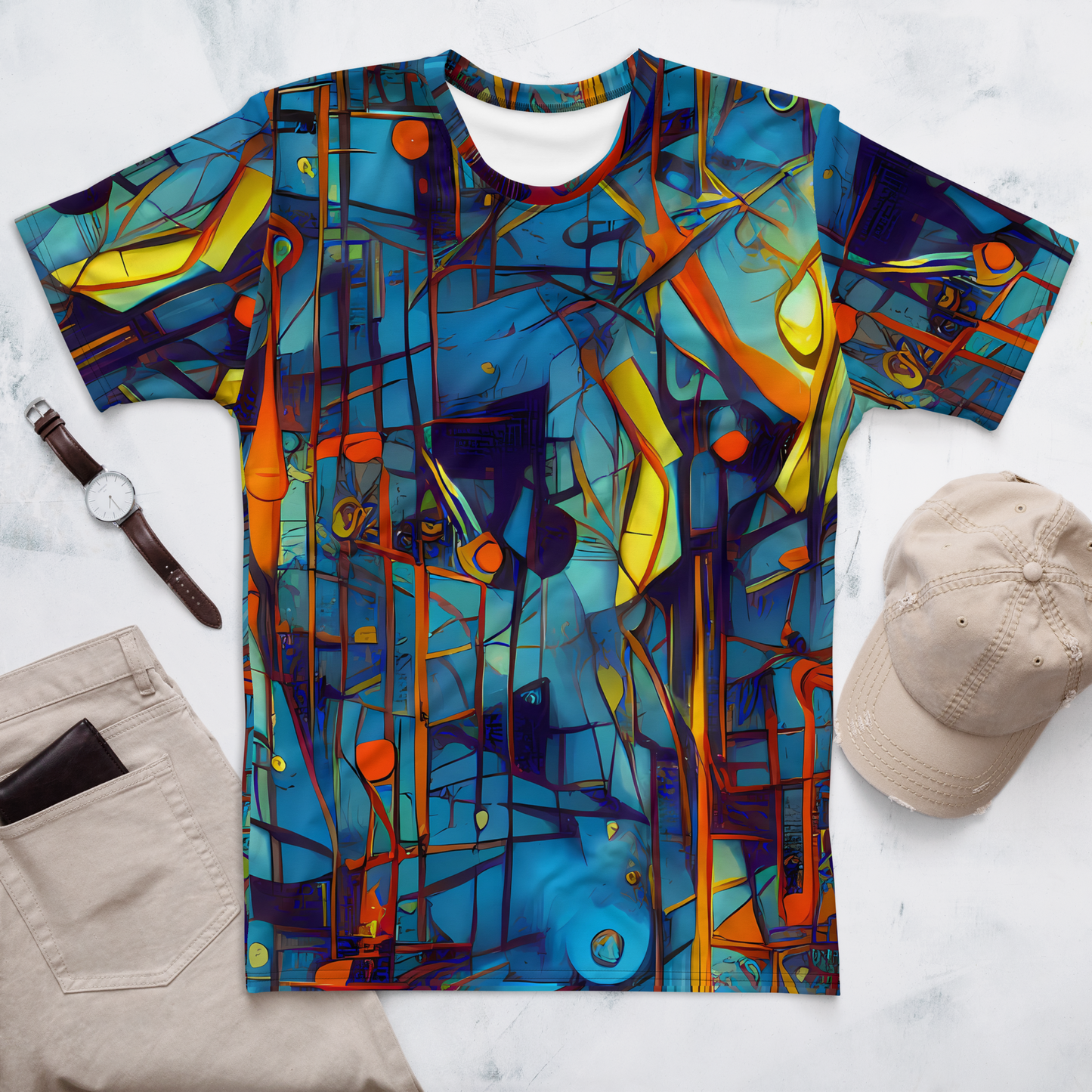 Men's Crew Neck T-Shirt - Abstract Eddy