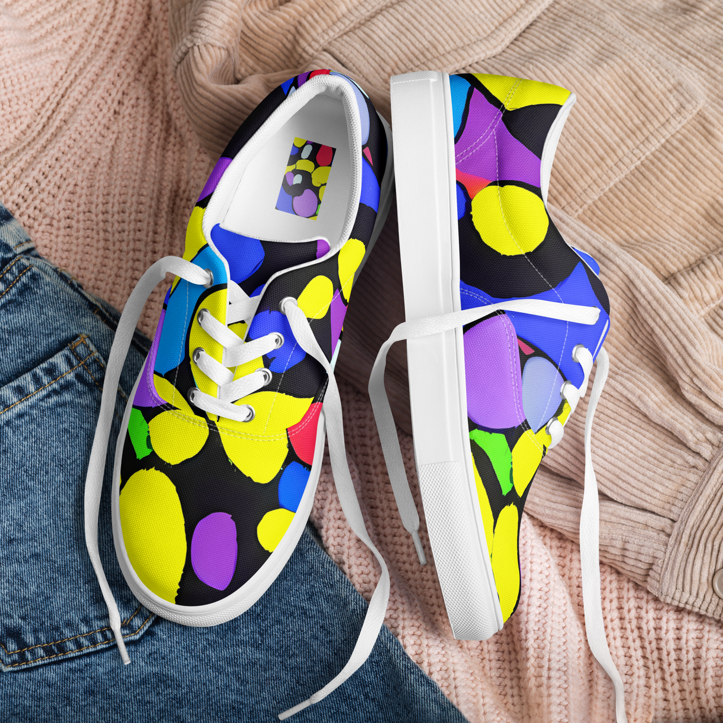 Men's Lace-Up Canvas Shoes - Miró's Mosaic