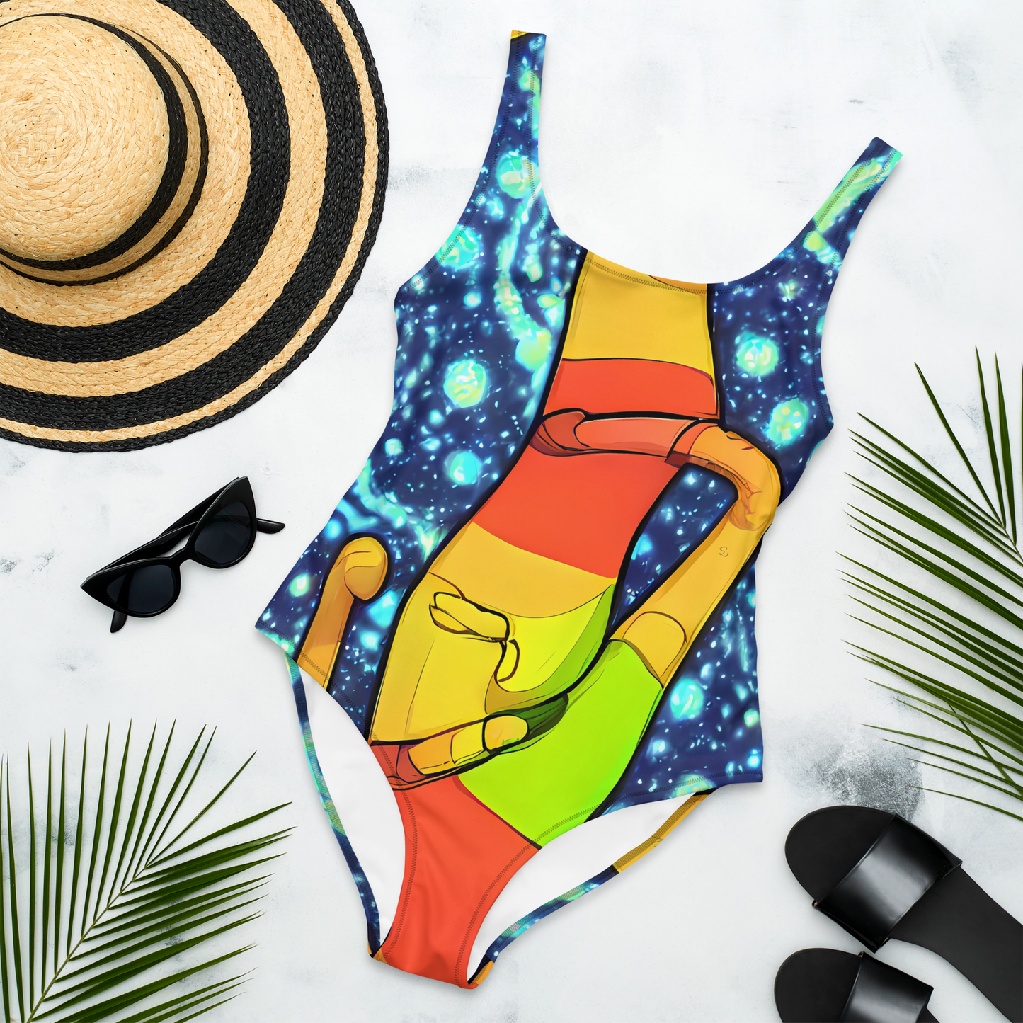 One-Piece Swimsuit - Cosmic Siblings