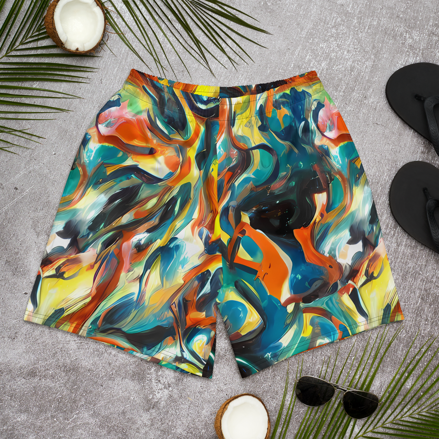 Men's Athletic Shorts - Chromatic Vortex