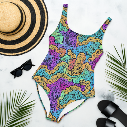 One-Piece Swimsuit - Intergalactic Graffiti