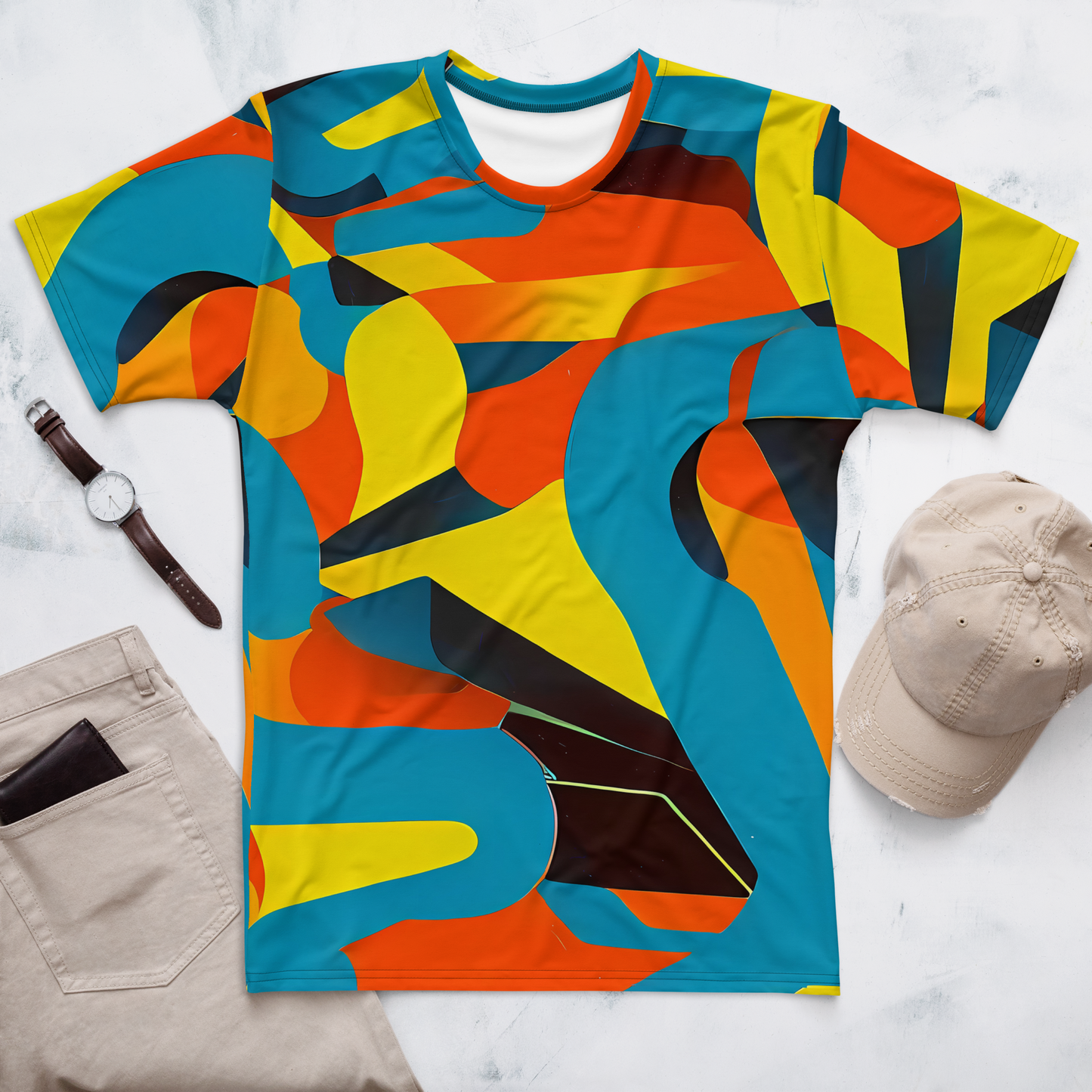 Men's Crew Neck T-Shirt - Fragmented Rhapsody