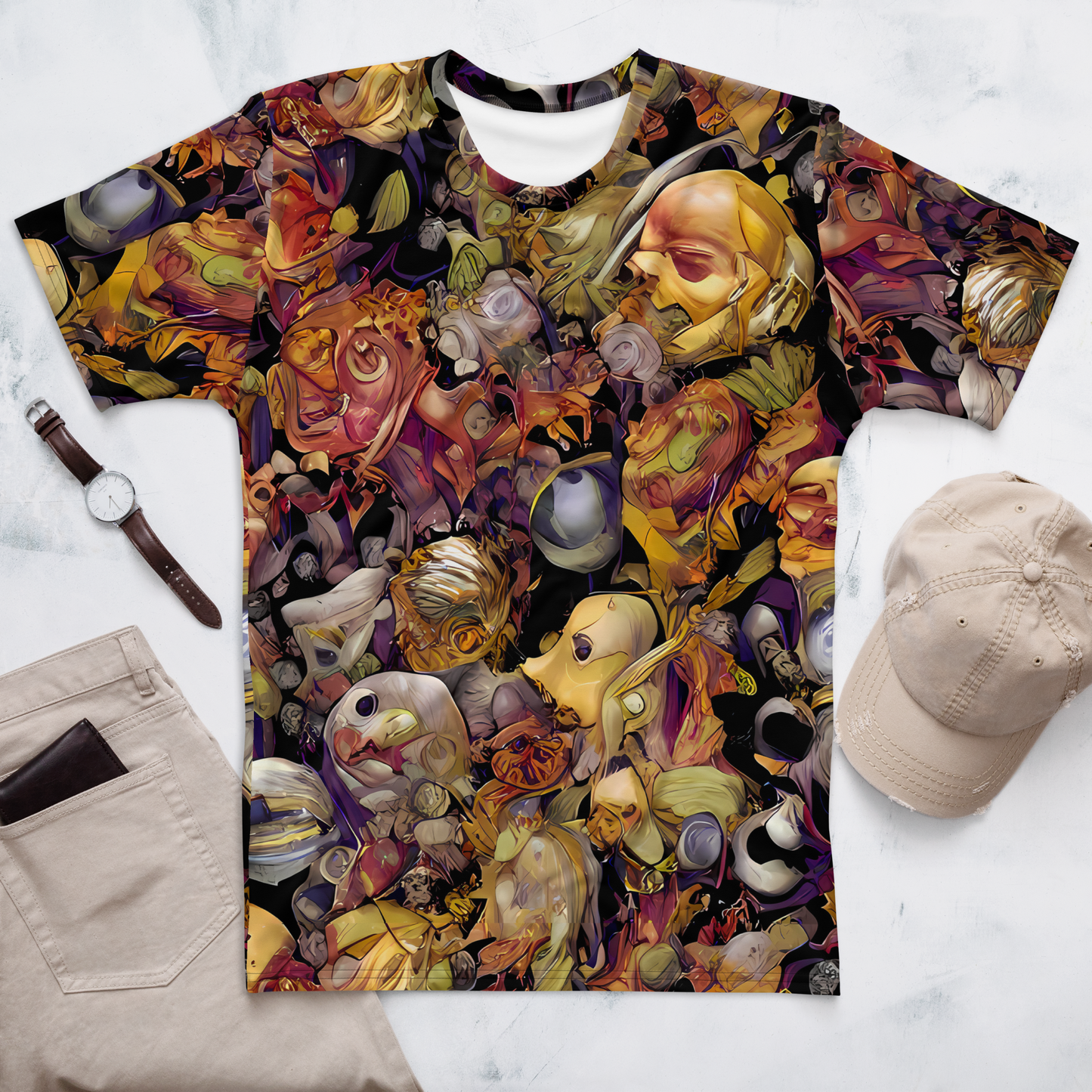 Men's Crew Neck T-Shirt - Arcimboldo Abundance