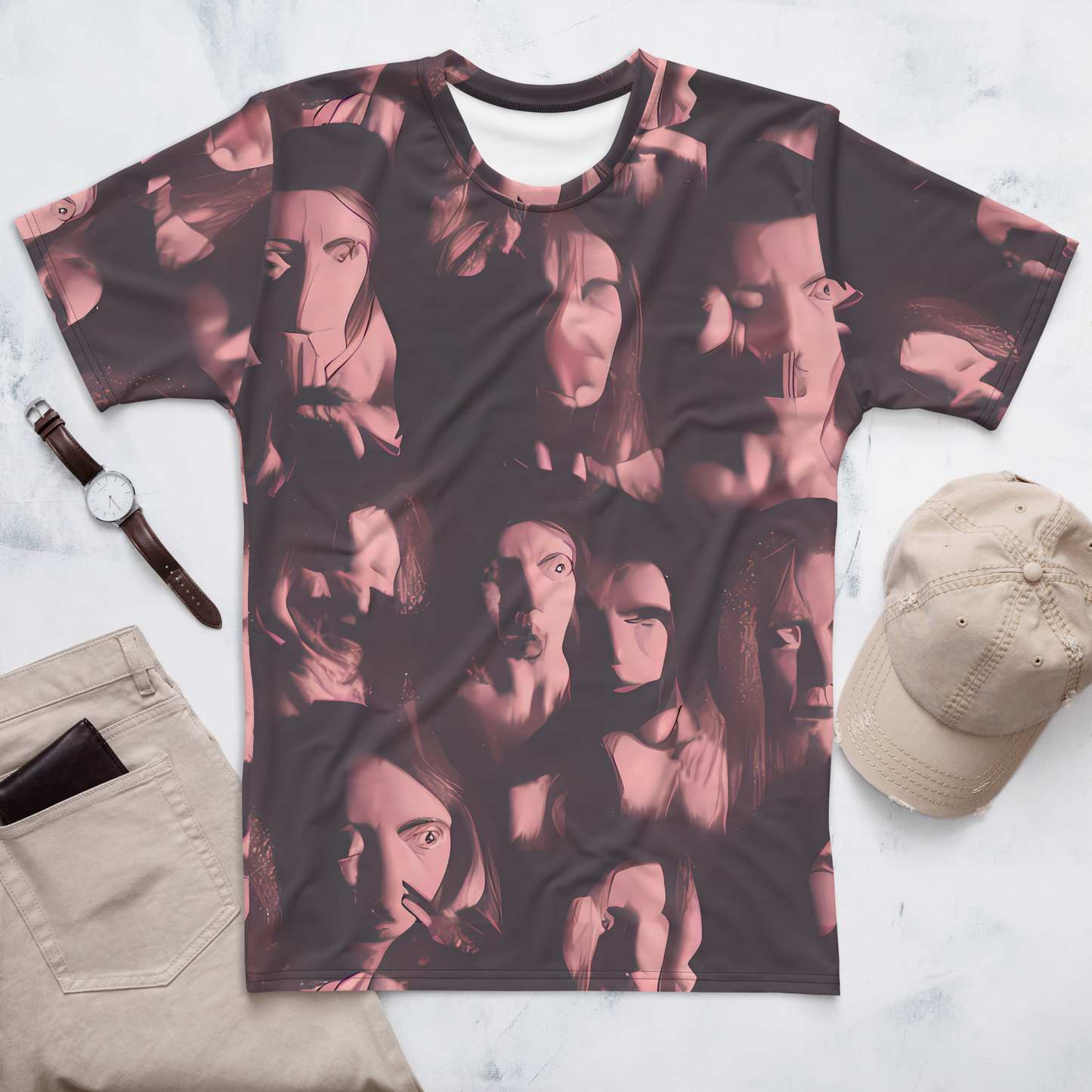 Men's Crew Neck T-Shirt - Portrait Whispers