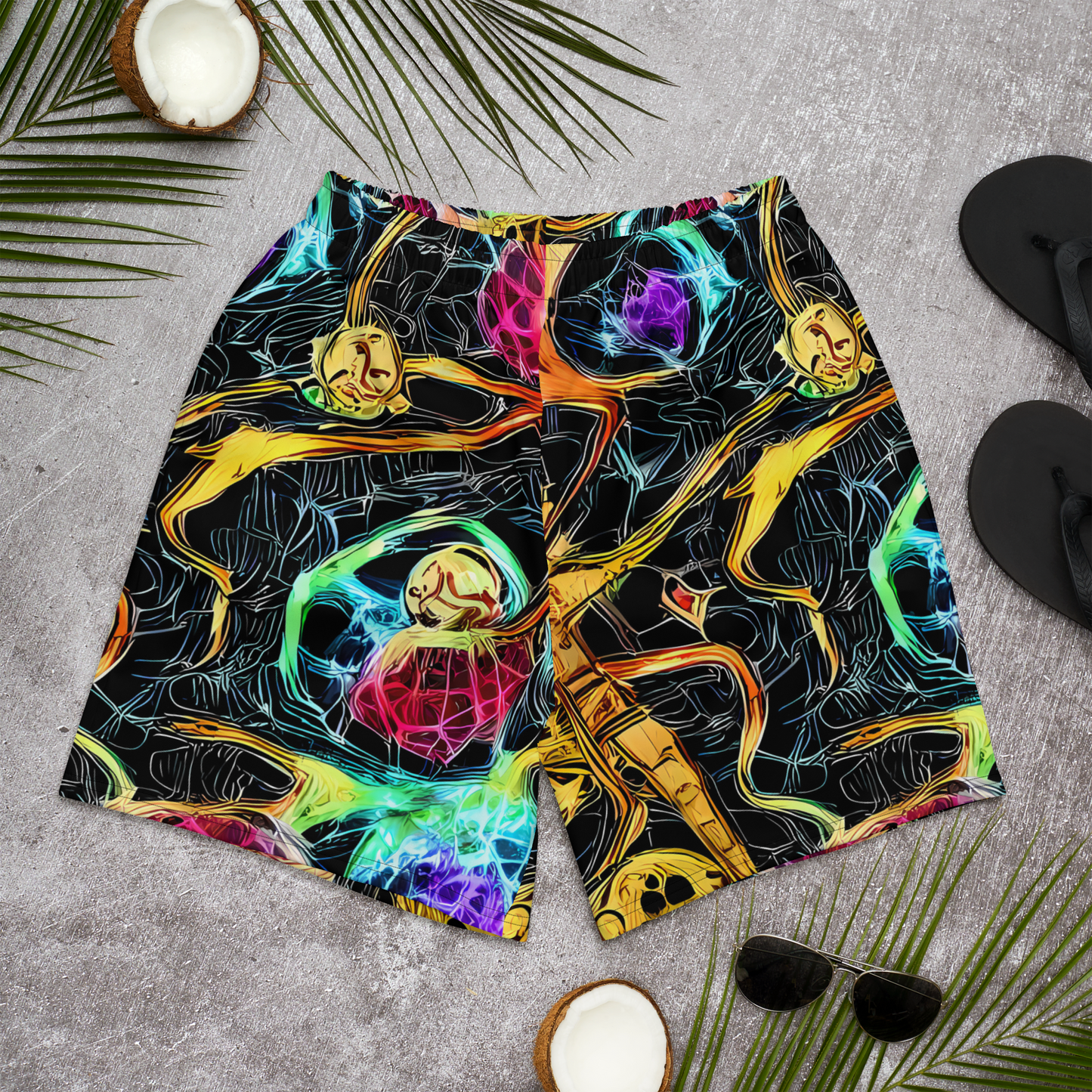 Men's Athletic Shorts - Psychedelic Pulsar