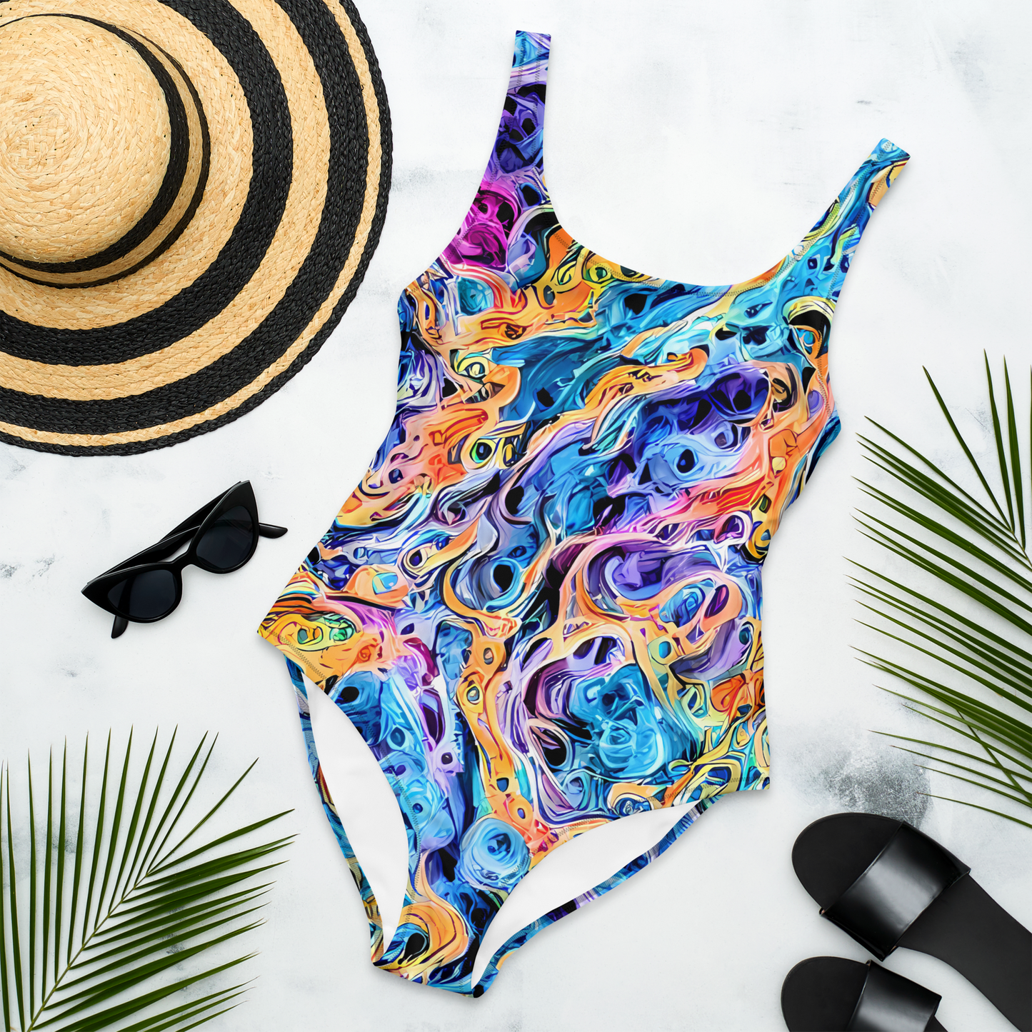 One-Piece Swimsuit - Rococo Vortex