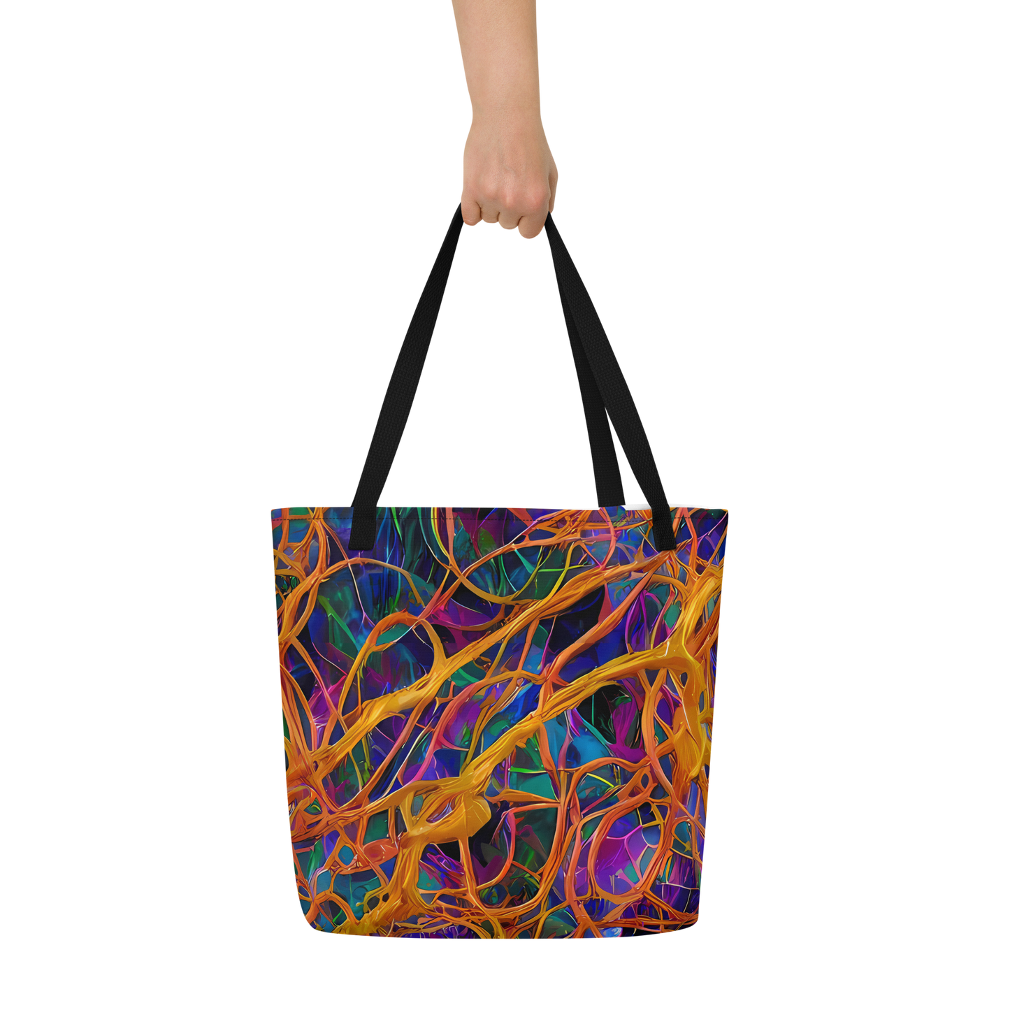 Large Tote Bag w/ Pocket - Spectral Weave