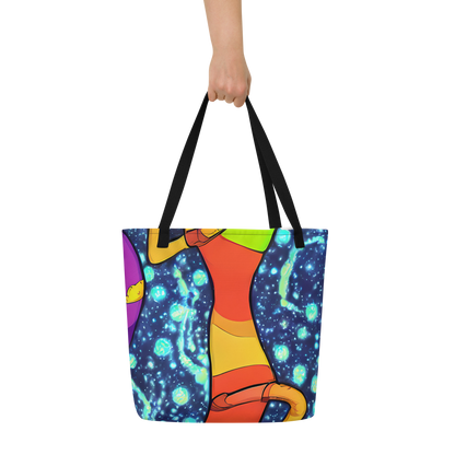 Large Tote Bag w/ Pocket - Cosmic Siblings