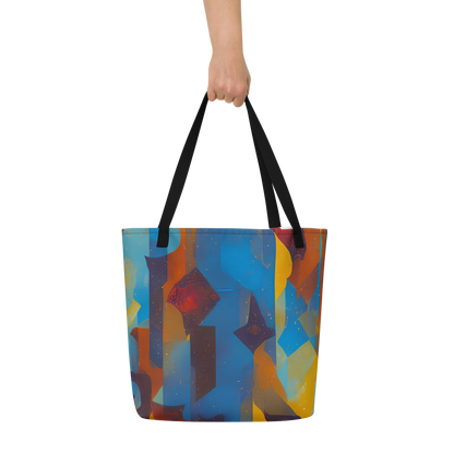 Large Tote Bag w/ Pocket - Cubist Dusk