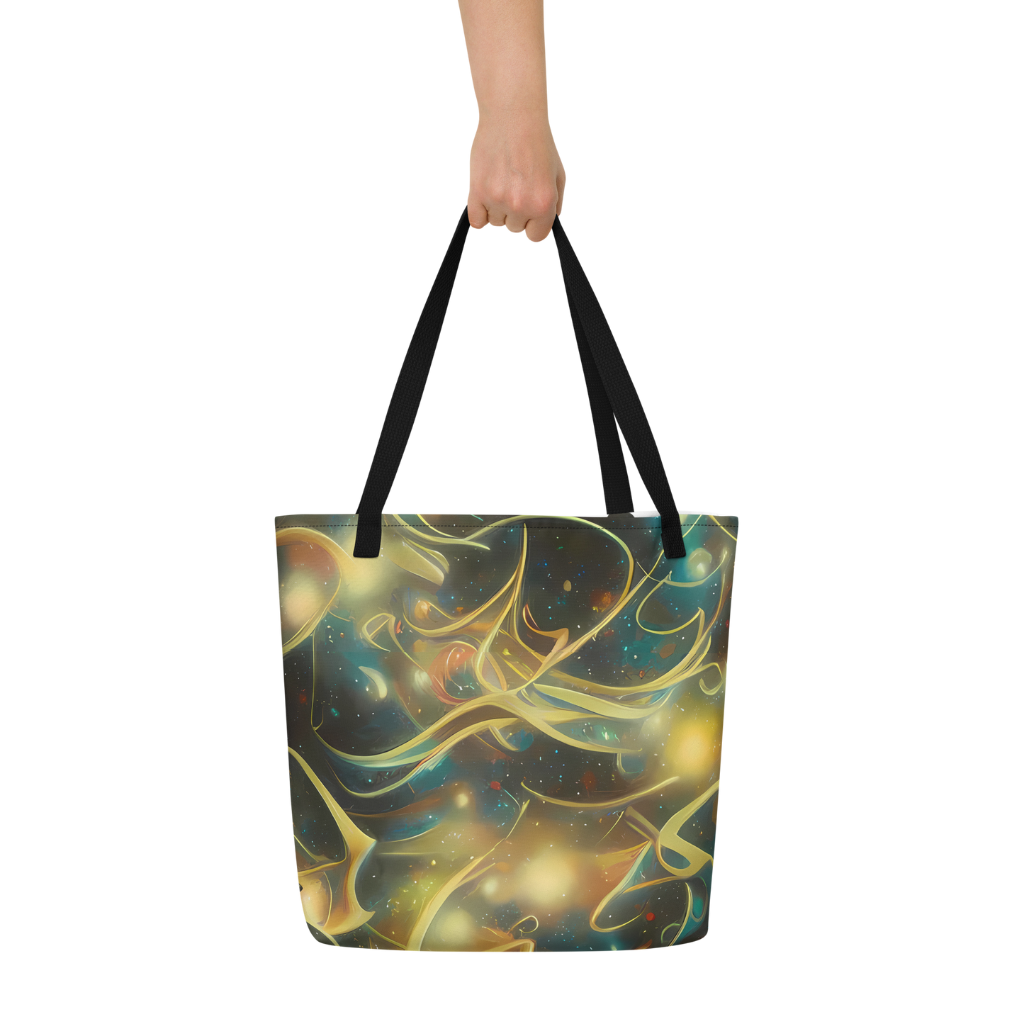 Large Tote Bag w/ Pocket - Whispering Galaxies