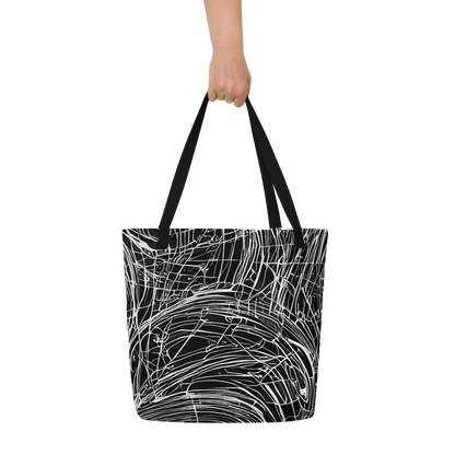 Large Tote Bag w/ Pocket - Biomech Spiral