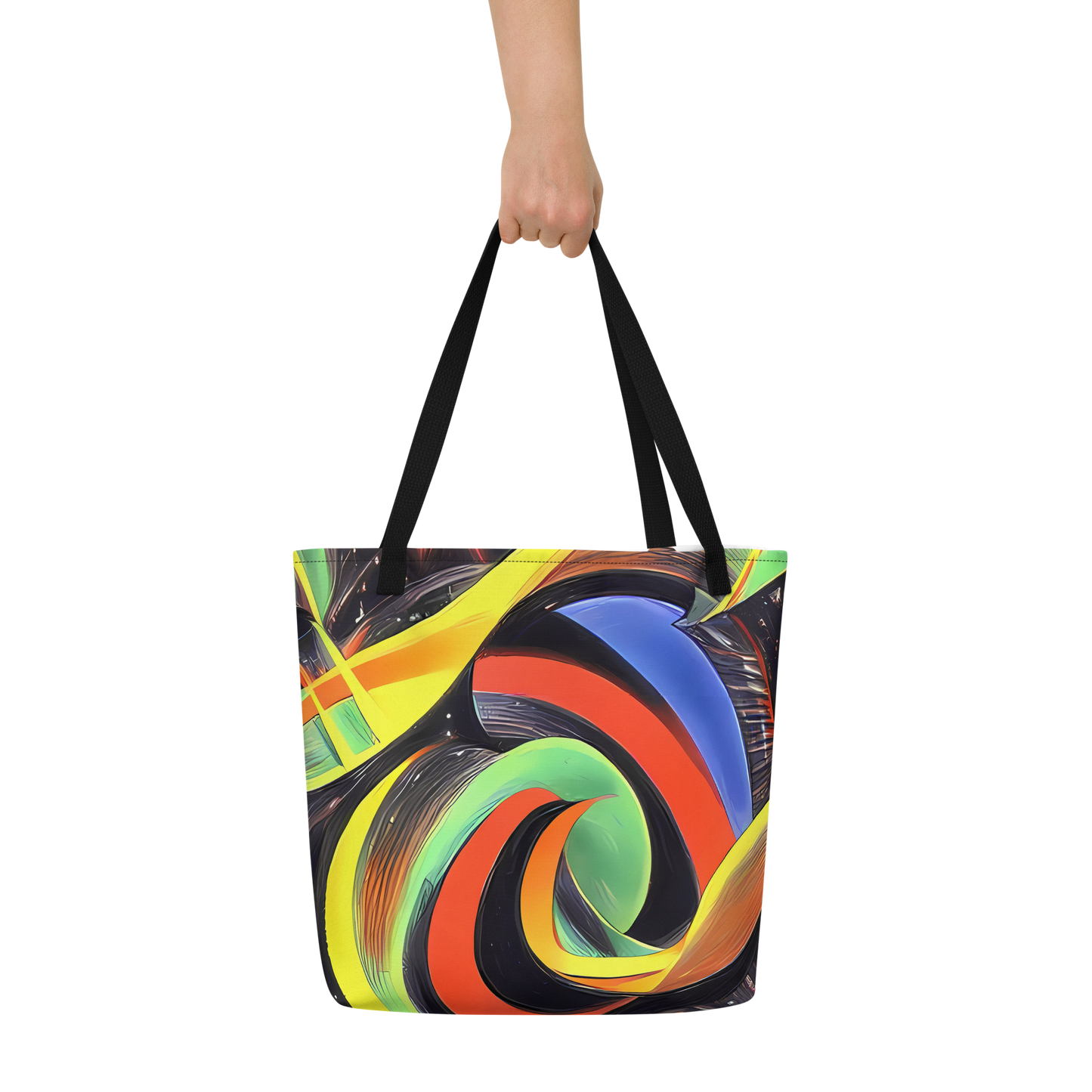 Large Tote Bag w/ Pocket - Tenggren Whirl
