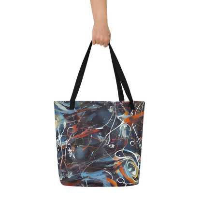 Large Tote Bag w/ Pocket - Neo-Splash Labyrinth