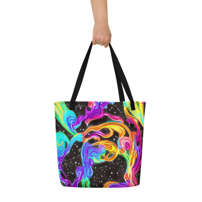 Large Tote Bag w/ Pocket - Yuan Whirls