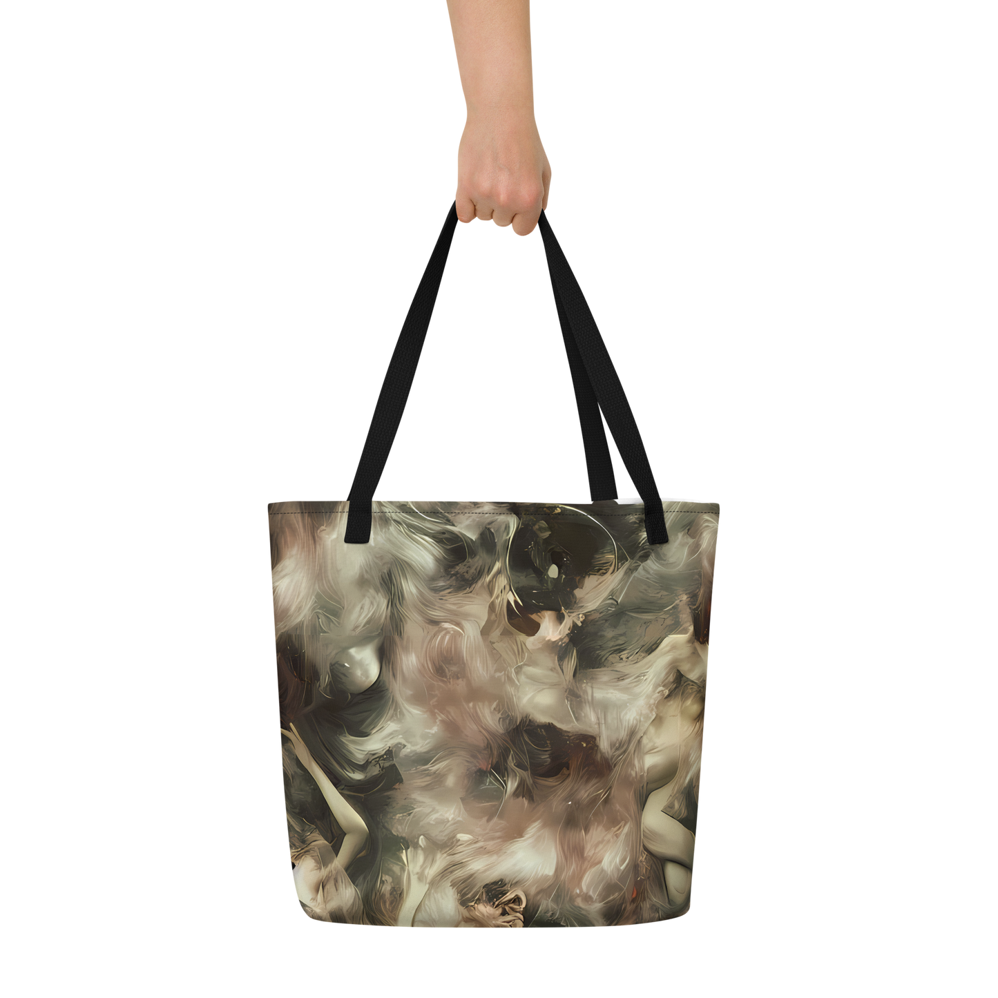 Large Tote Bag w/ Pocket - Ceramic Swirl