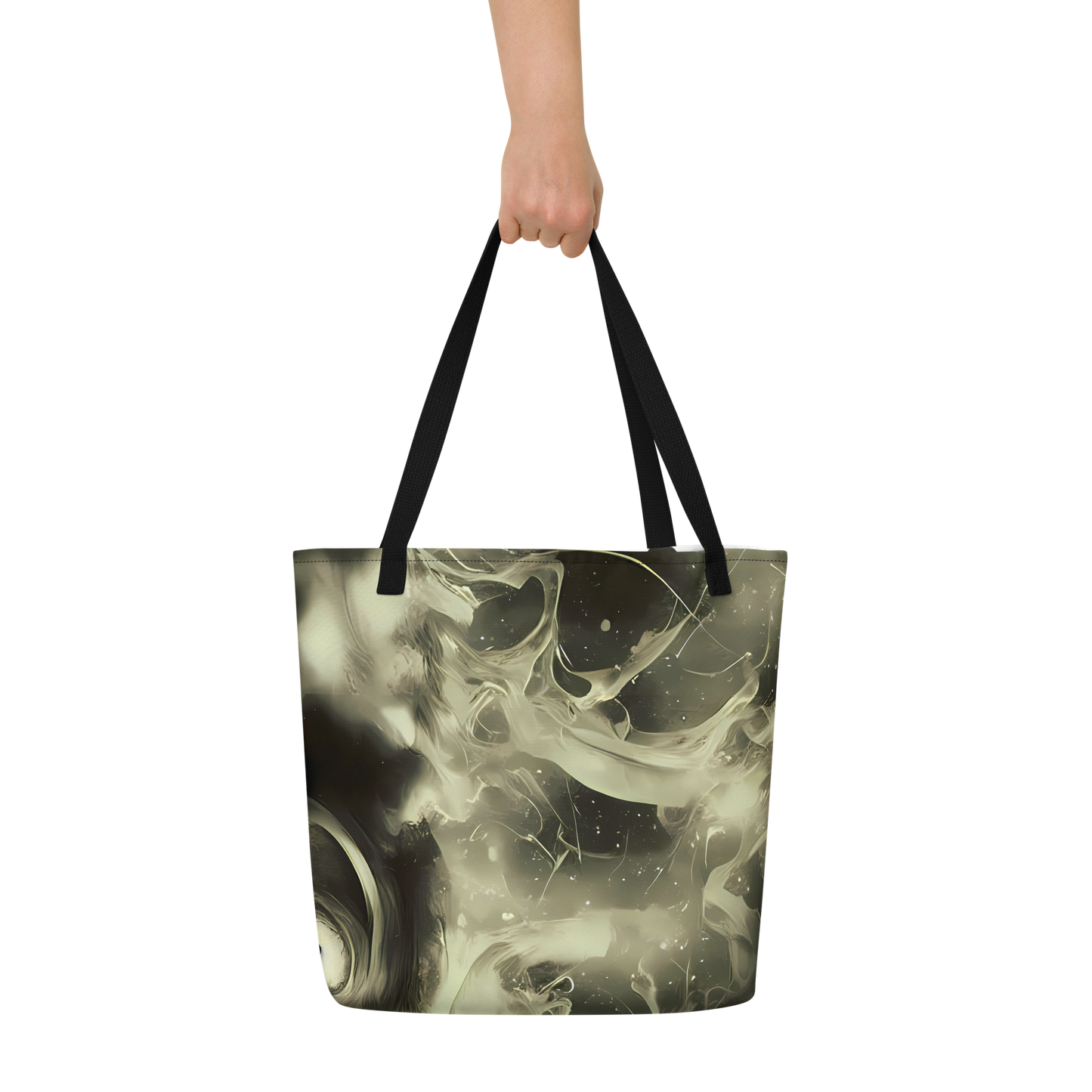 Large Tote Bag w/ Pocket - Biomech Whirl