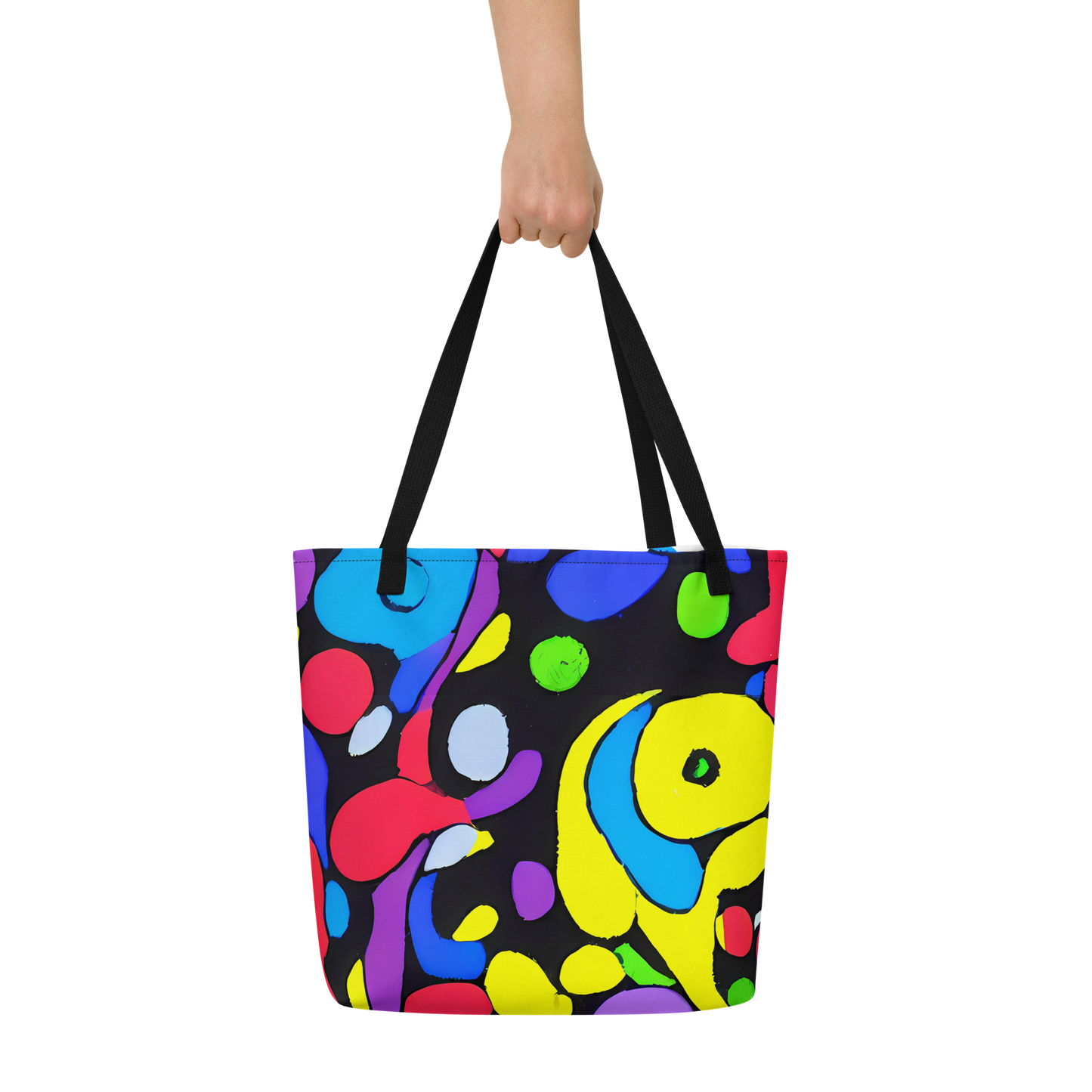 Large Tote Bag w/ Pocket - Miró's Mosaic