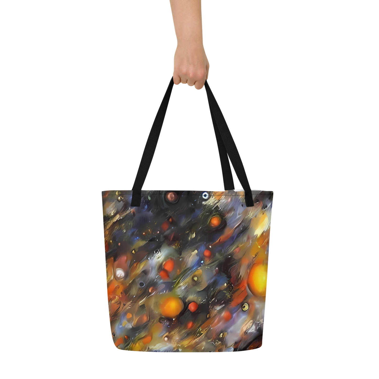 Large Tote Bag w/ Pocket - Brushstroke Blaze