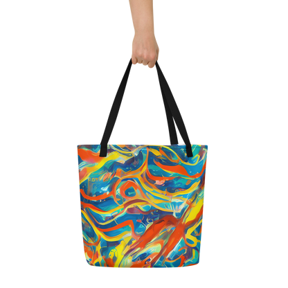 Large Tote Bag w/ Pocket - Chromatic Fusion