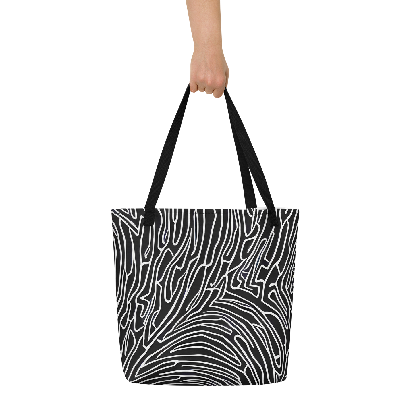 Large Tote Bag w/ Pocket - Acconci Waves