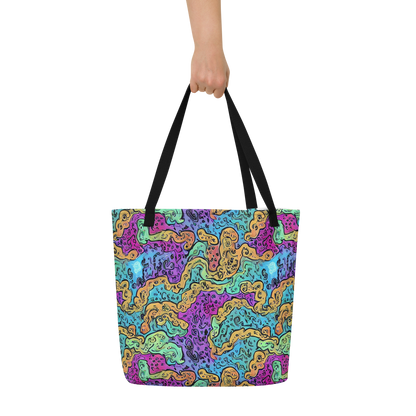 Large Tote Bag w/ Pocket - Intergalactic Graffiti