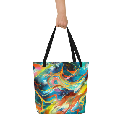 Large Tote Bag w/ Pocket - Cecily’S Swirl