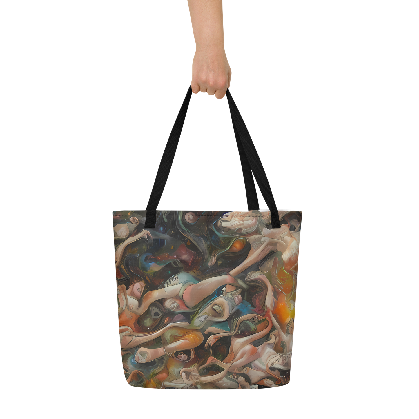 Large Tote Bag w/ Pocket - Copper Swirl