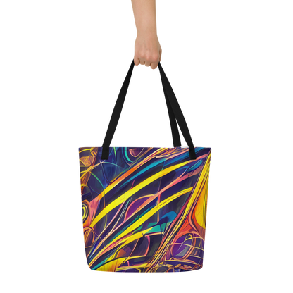 Large Tote Bag w/ Pocket - Vector Rhapsody