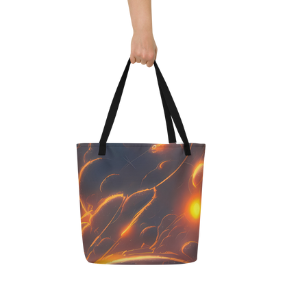 Large Tote Bag w/ Pocket - Inferno Spirals