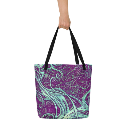 Large Tote Bag w/ Pocket - Temple Swirls