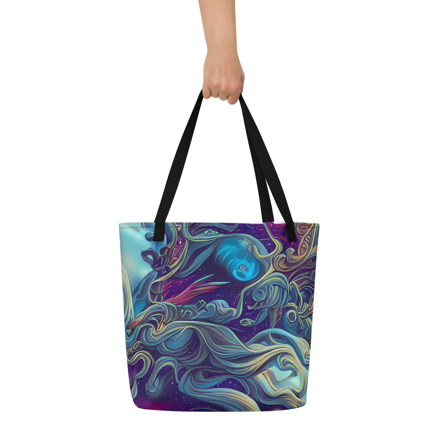 Large Tote Bag w/ Pocket - Stellar Waves