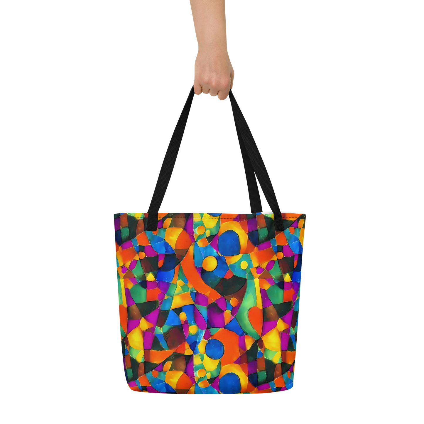 Large Tote Bag w/ Pocket - Galactic Jigsaw