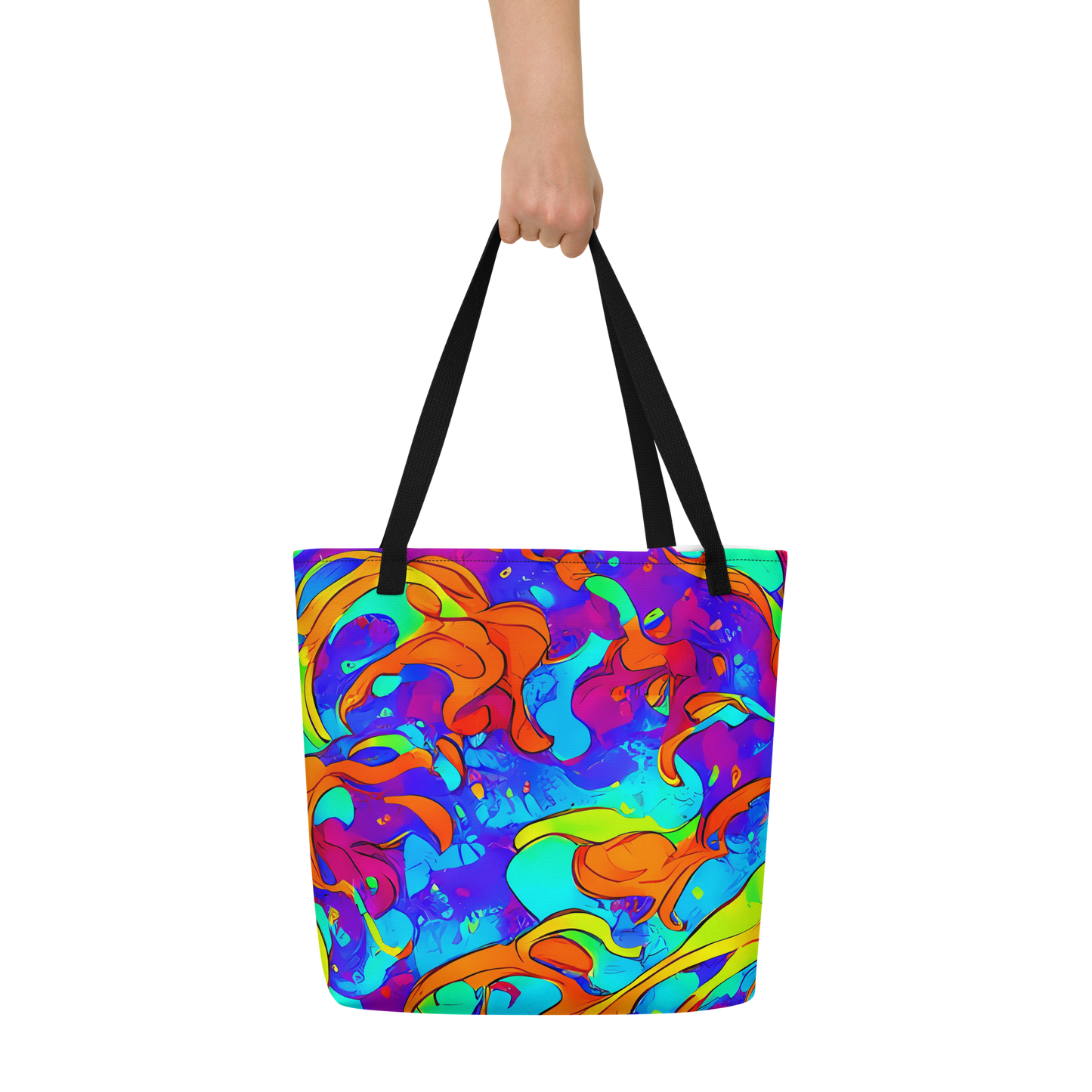 Large Tote Bag w/ Pocket - Roset Rapture