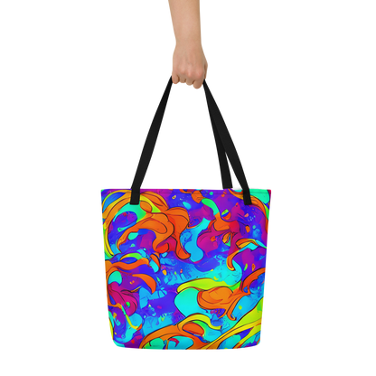 Large Tote Bag w/ Pocket - Roset Rapture