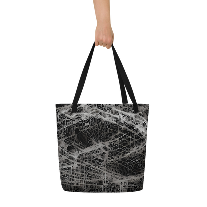 Large Tote Bag w/ Pocket - Monochrome Mesh