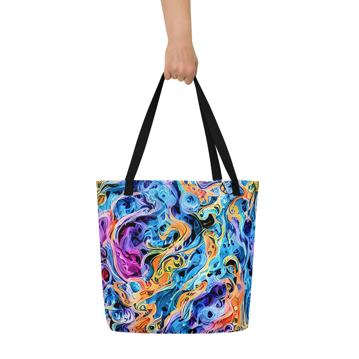 Large Tote Bag w/ Pocket - Rococo Vortex