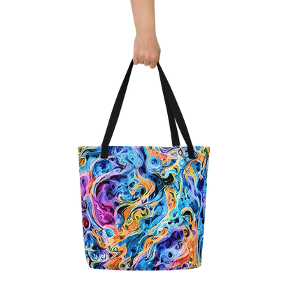 Large Tote Bag w/ Pocket - Rococo Vortex