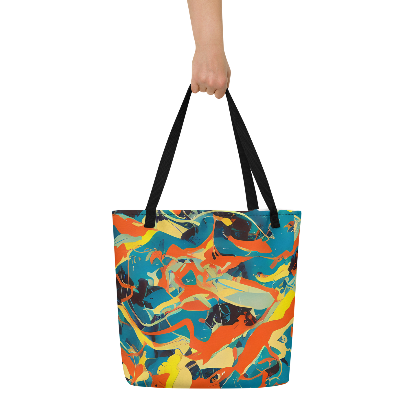 Large Tote Bag w/ Pocket - Abstract Tango