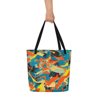 Large Tote Bag w/ Pocket - Abstract Tango