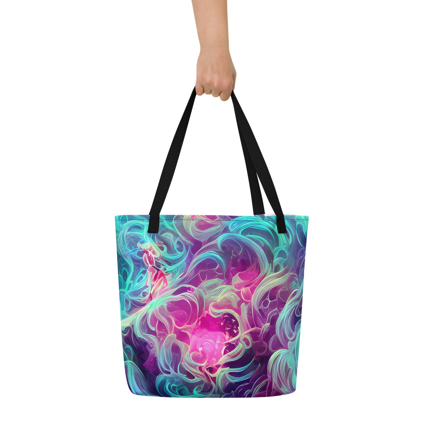 Large Tote Bag w/ Pocket - Galactic Bloom