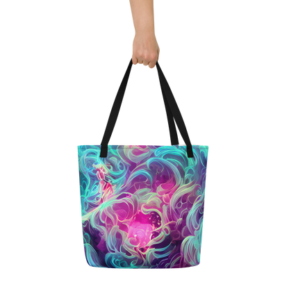 Large Tote Bag w/ Pocket - Galactic Bloom